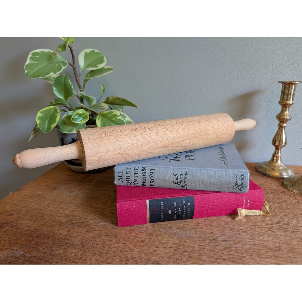 Vintage Wooden Rolling Pin Classic Farmhouse Kitchen Baking Tool 17 Inch